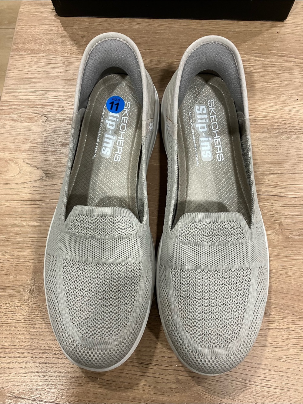 Skechers Slip-Ins Knit Slip-On Moccasins — Light Gray